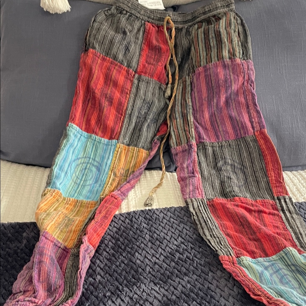 Colorful Patchwork Kids Casual Pants